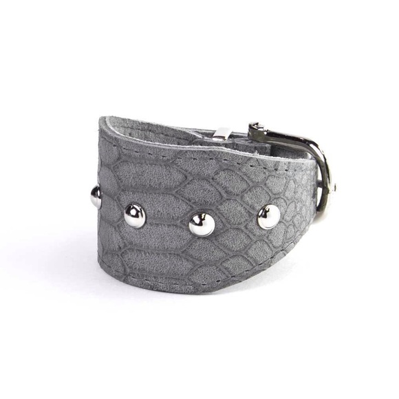 NIB MASSI LEATHER OSTRICH EMBOSSED ADJUSTABLE CUFF - Picture 1 of 4